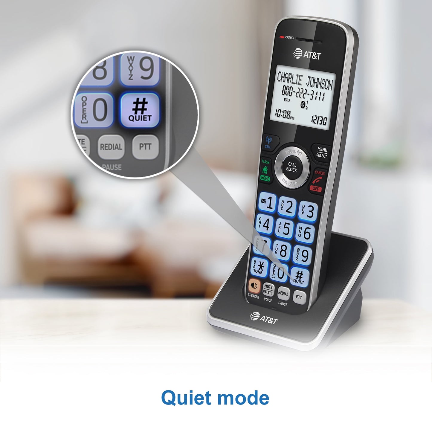 AT&T 2-Handset Expandable Cordless Phone with Unsurpassed Range, Bluetooth Connect to Cell, Smart Call Blocker and Answering System, DLP72212 (Black)