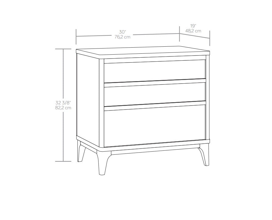 Better Homes & Gardens Greyson 3-Drawer Nightstand with USB, Acorn Finish
