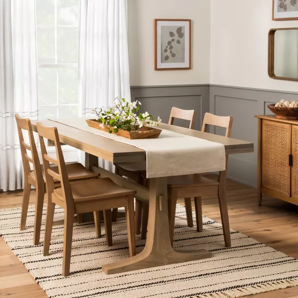Pedestal Wood Dining Table - Natural - Hearth & Hand with Magnolia