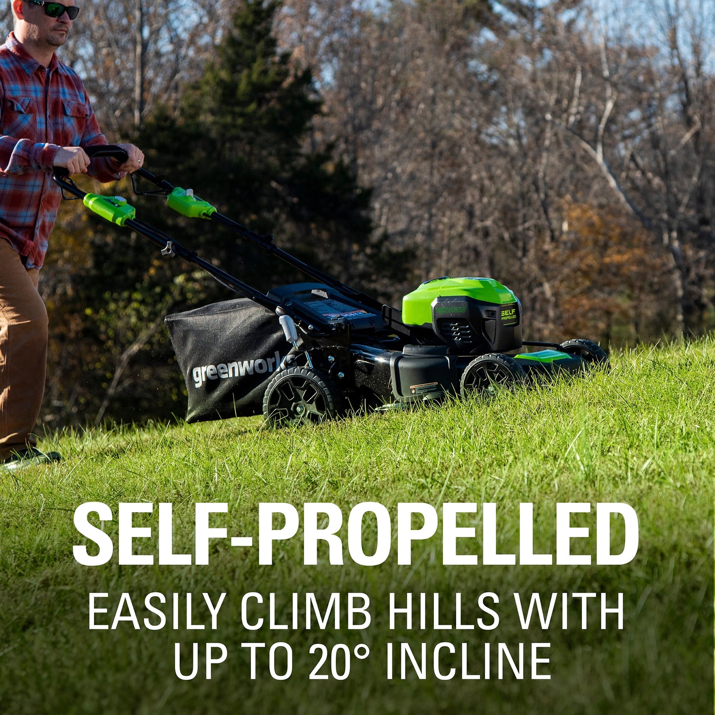 Greenworks 40V 21-inch Brushless Self-Propelled Lawn Mower W/5.0 Ah Battery and Charger, 2516402