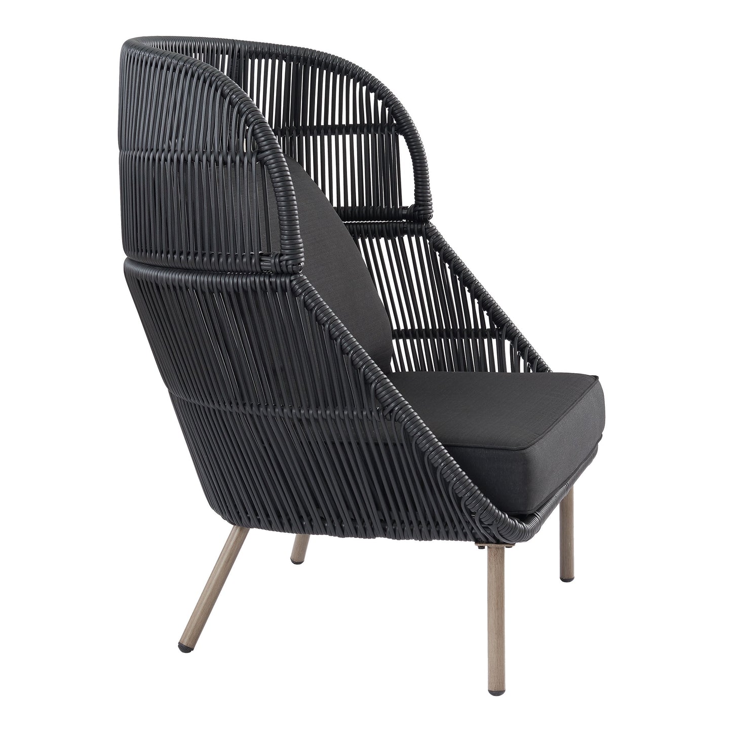 Better Homes & Gardens Tarren Wicker Outdoor Accent Chair with Cushions, Black
