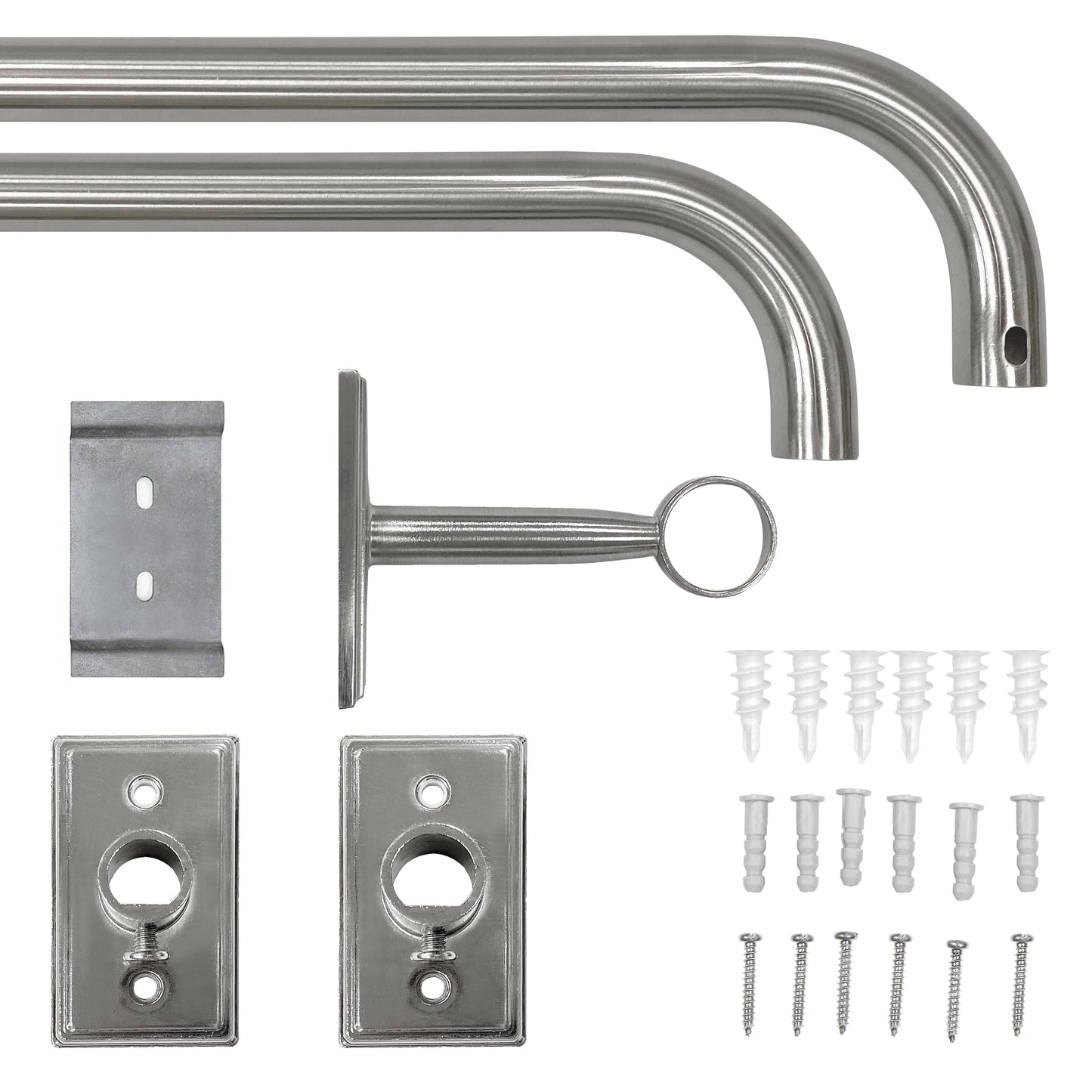 Better Homes & Gardens 1” Metal French Wrap Curtain Rod, Brushed Nickel, 120-180”