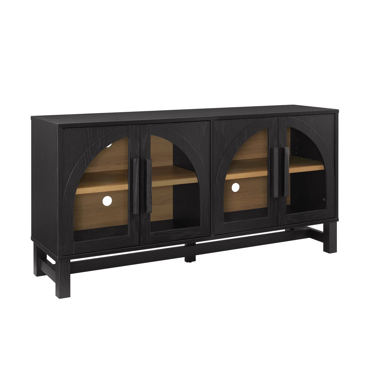 Better Homes & Gardens Juliet Arch TV Stand for TVs up to 65", Black Wood Finish