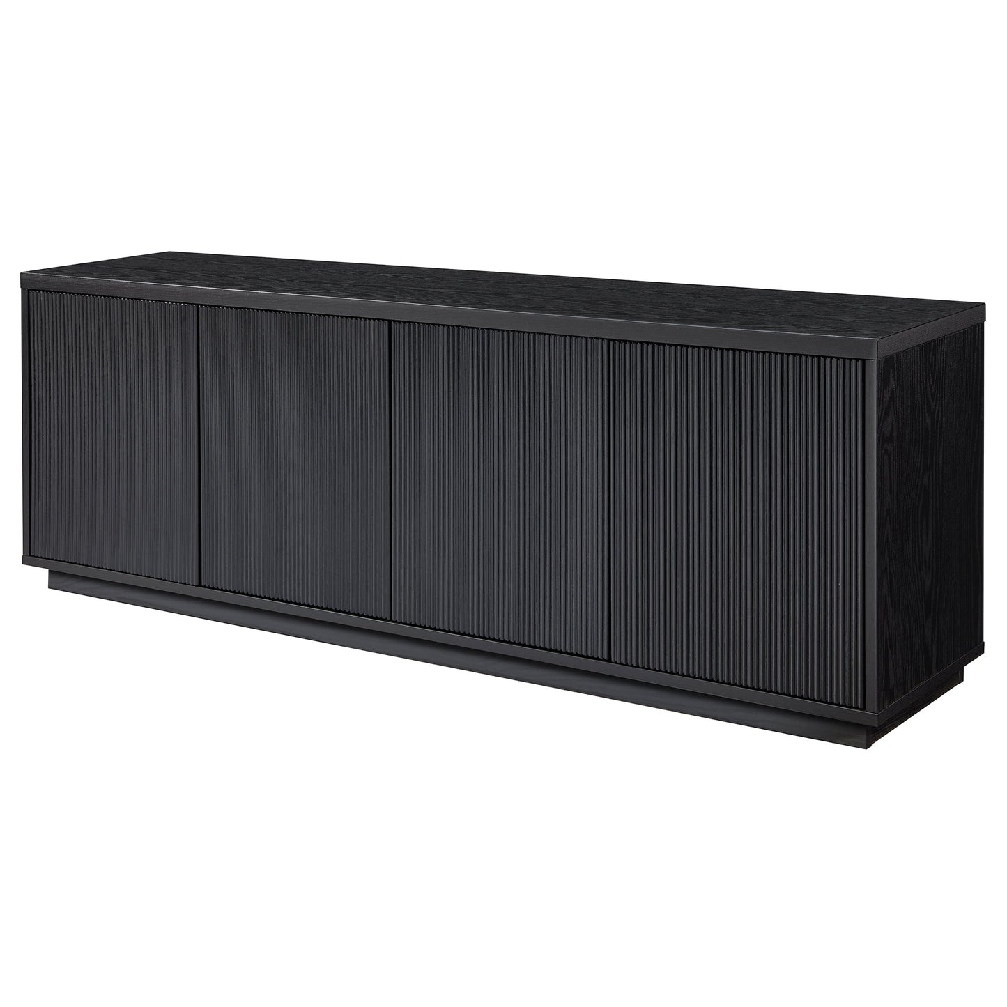 Evelyn&Zoe Hanson Rectangular TV Stand for TV's up to 75", Black Grain