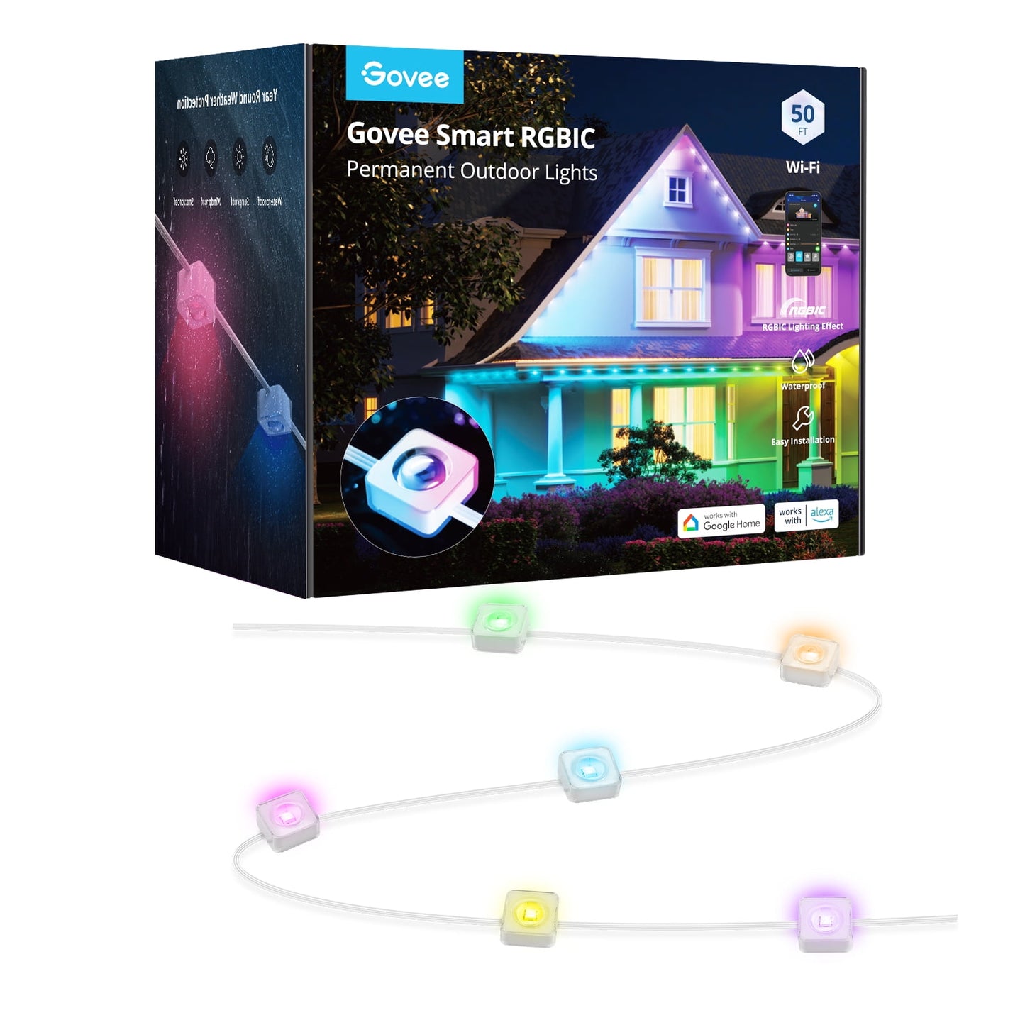 Govee 50ft Smart RGBIC Permanent Outdoor Lights