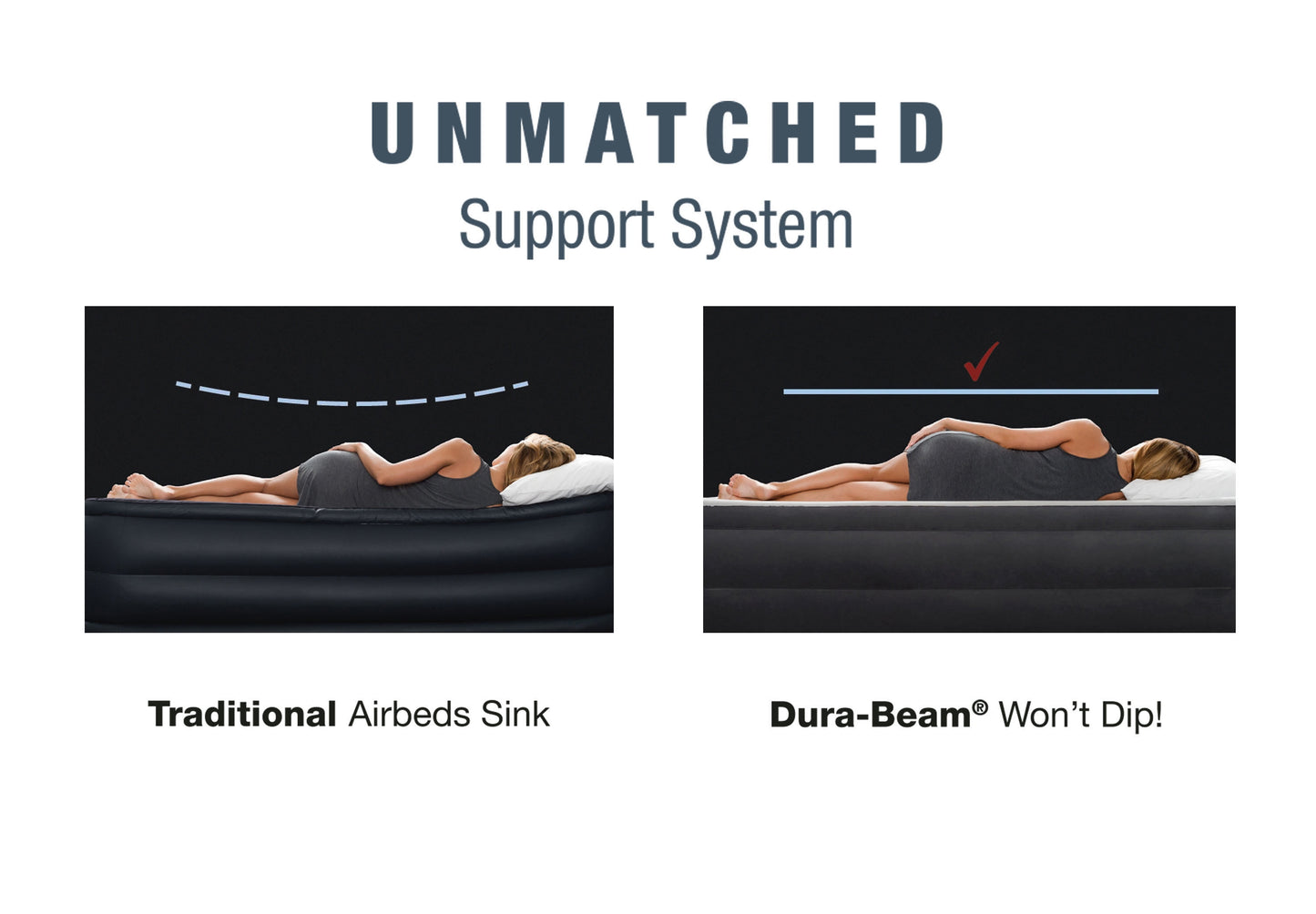 Intex Headboard 18" Queen Dura-Beam Deluxe Raised Air Bed Mattress with Built-in Pump
