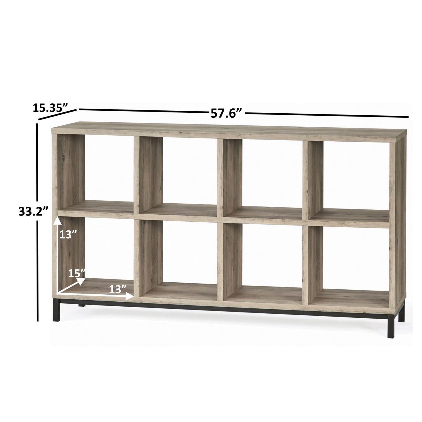 Better Homes & Gardens 8-Cube Storage Organizer with Metal Base, Rustic Gray