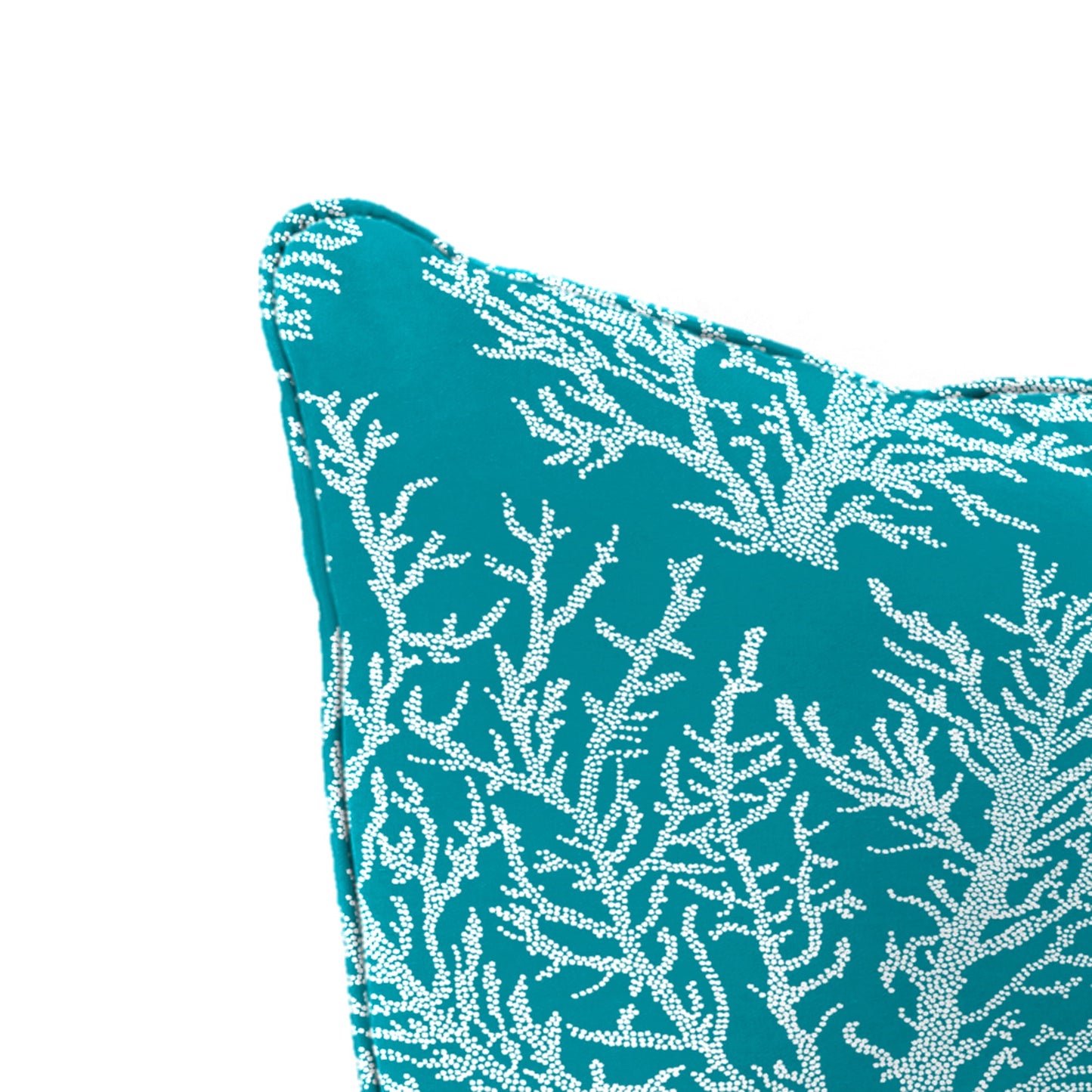 Jordan Manufacturing 46.5" x 24" Seacoral Turquoise Nautical Rectangular Outdoor Deep Seat Chair Cushion Set with Welt
