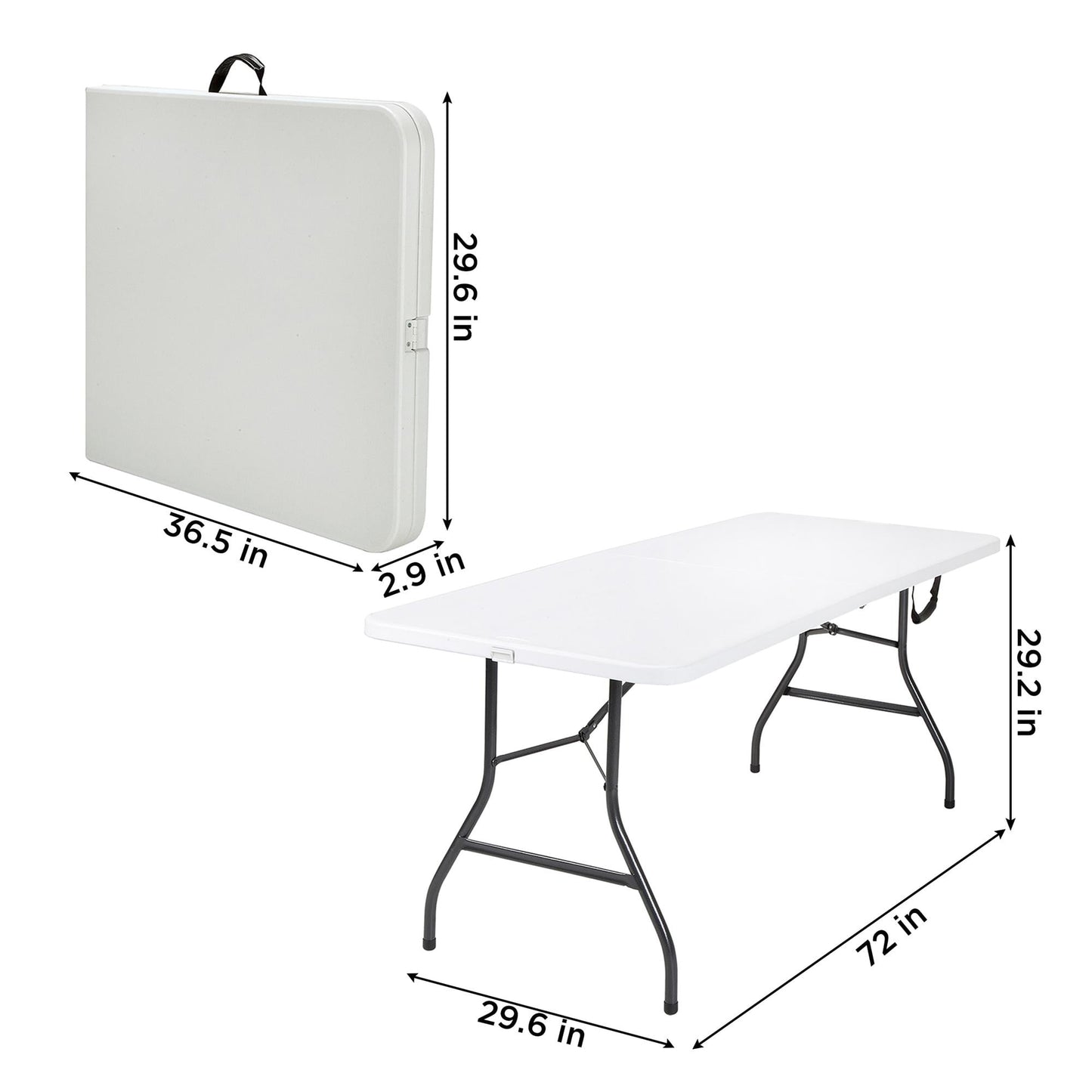 Cosco 6 Foot Premium Folding Table, White Speckle