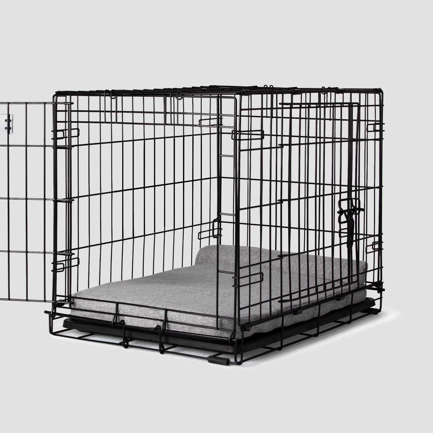 Diggs 42" Bolstr Dog Bed with Headrest, Premium Memory Foam Crate and Home Pet Bed, Grey
