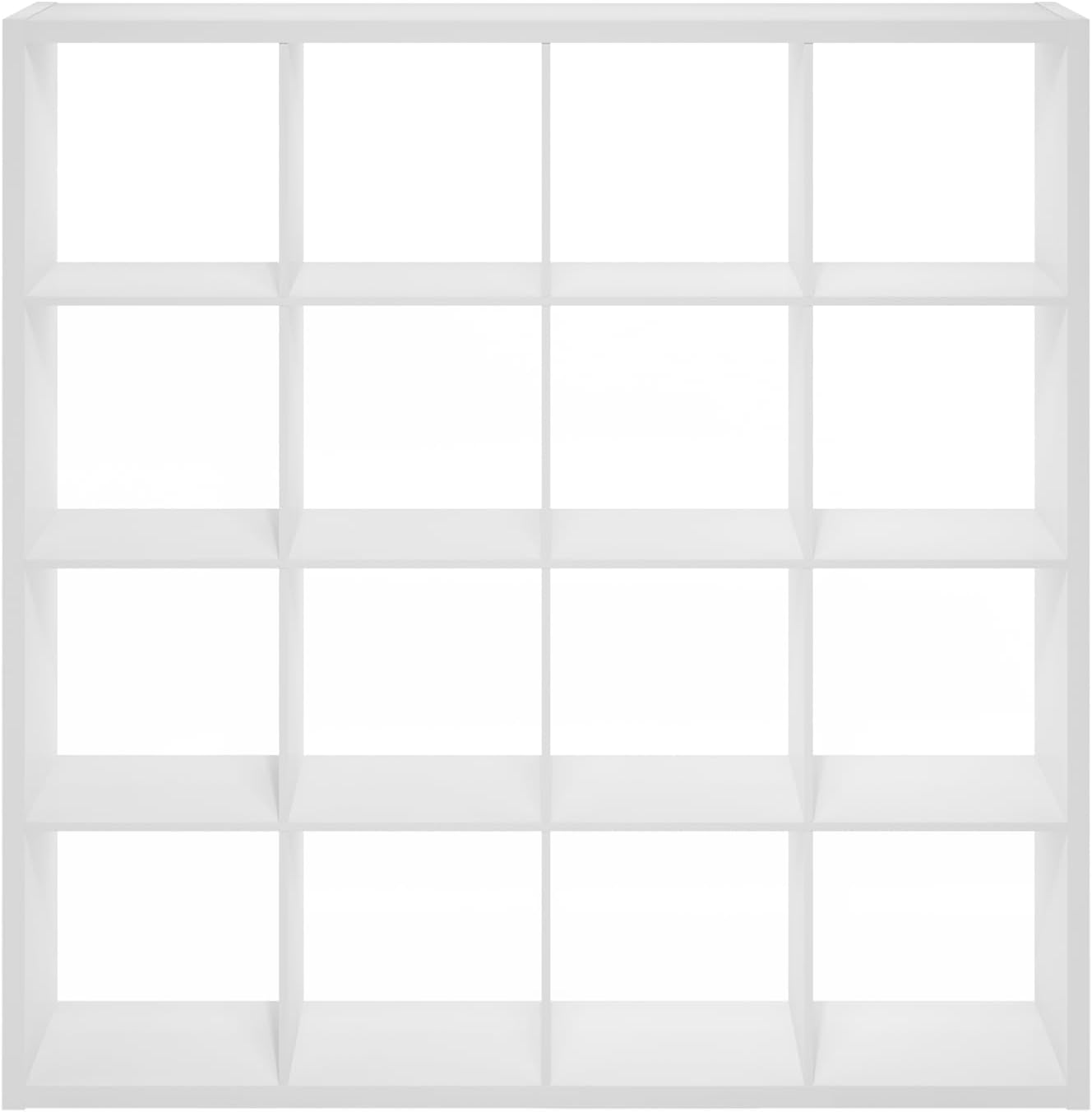 16 Cube Organizer White - Brightroom: Decorative Bookshelf with 4 Shelves, Cubby Storage Bins, MDF Frame