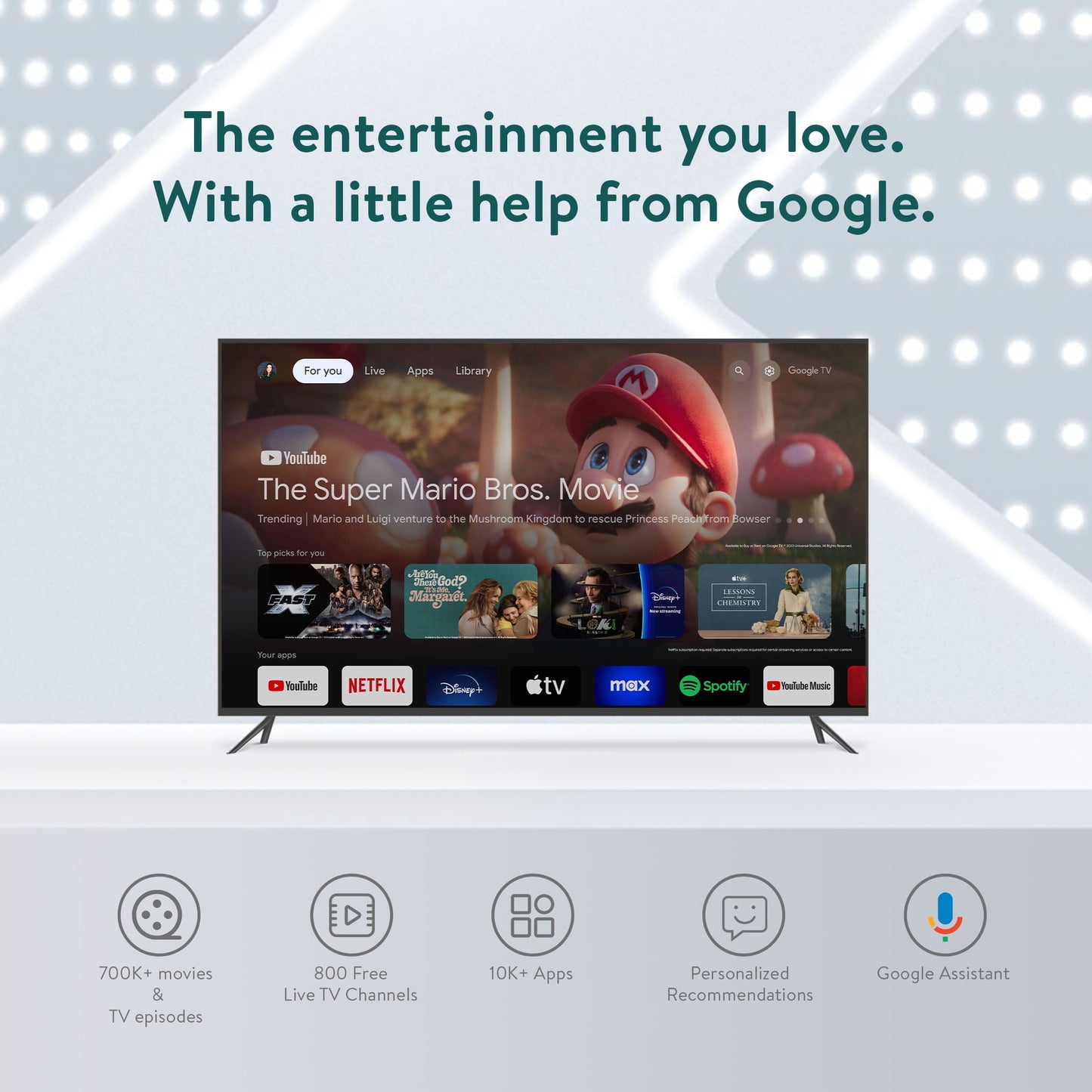 onn. Google TV 4K Pro Streaming Device (New, 2024), 4K UHD resolution, Dolby Vision & Dolby ATMOS, Hands-Free Voice Control, Smart Hub