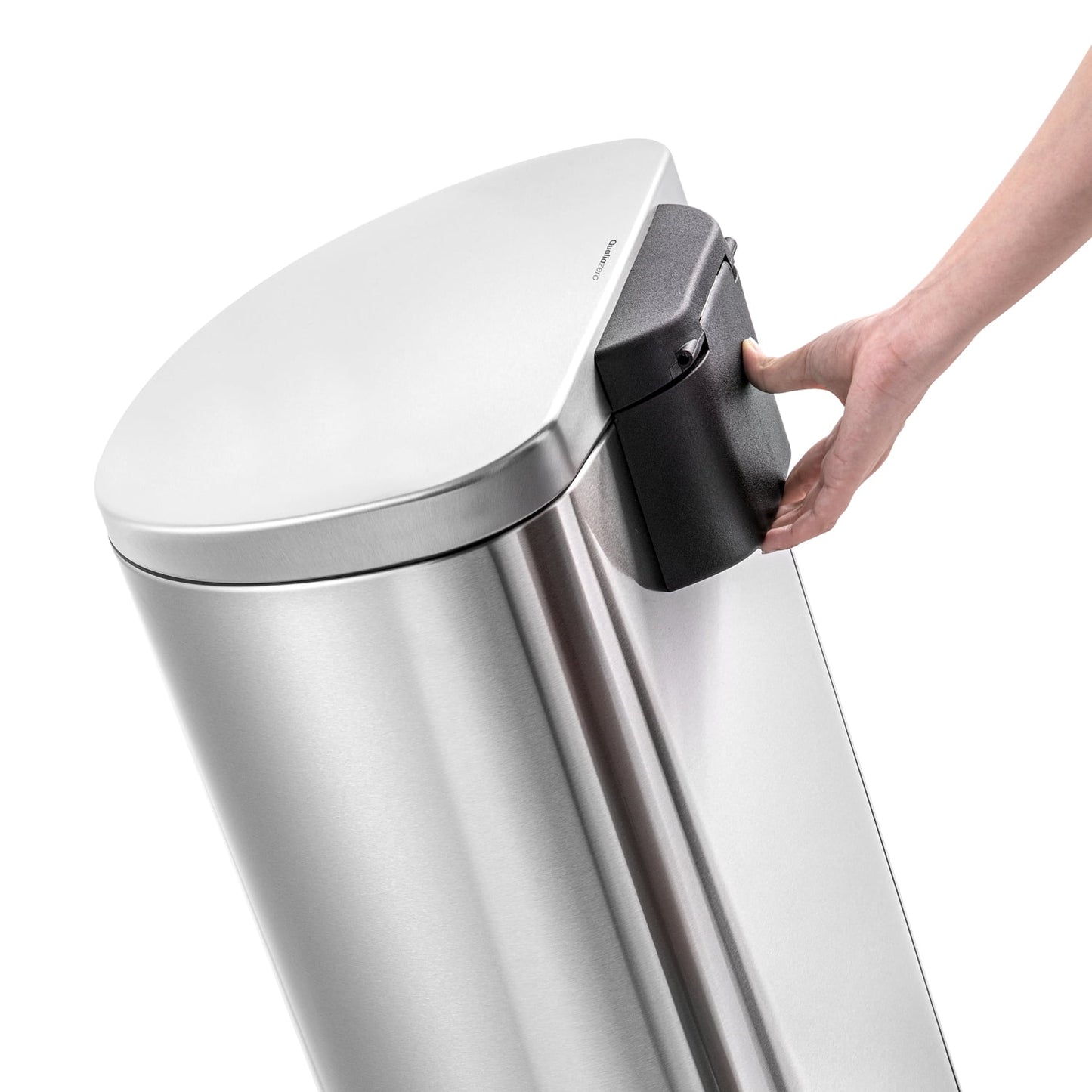 Qualiazero 13.2 Gallon Trash Can, D-Shape Step On Kitchen Trash Can, Stainless Steel