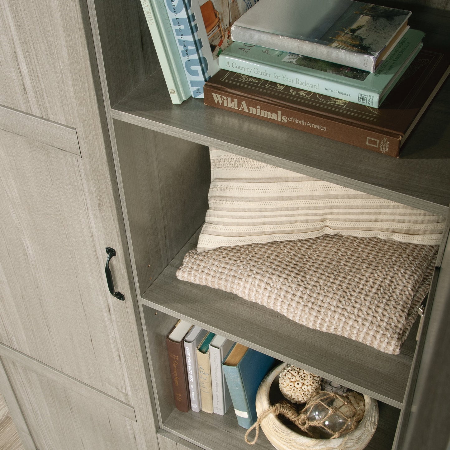 Sauder Wardrobe/Storage Cabinet, Silver Sycamore Finish
