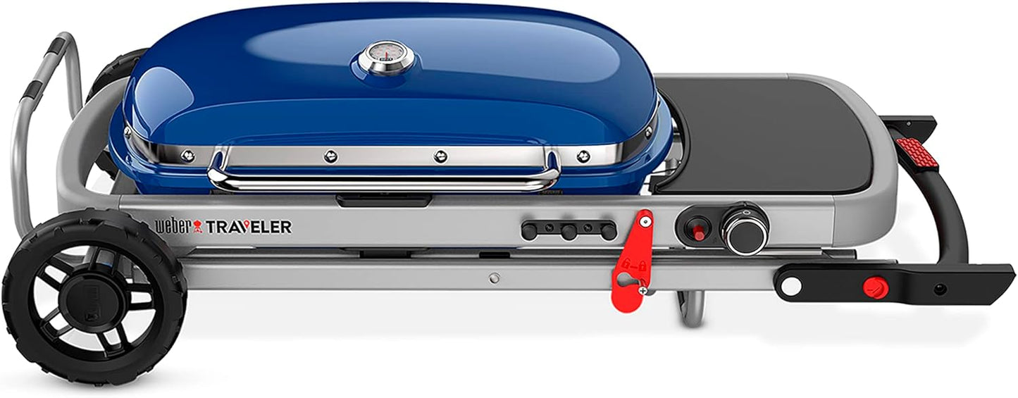 Pick Up Onl-Weber The Traveler Portable Gas Grill, Blue