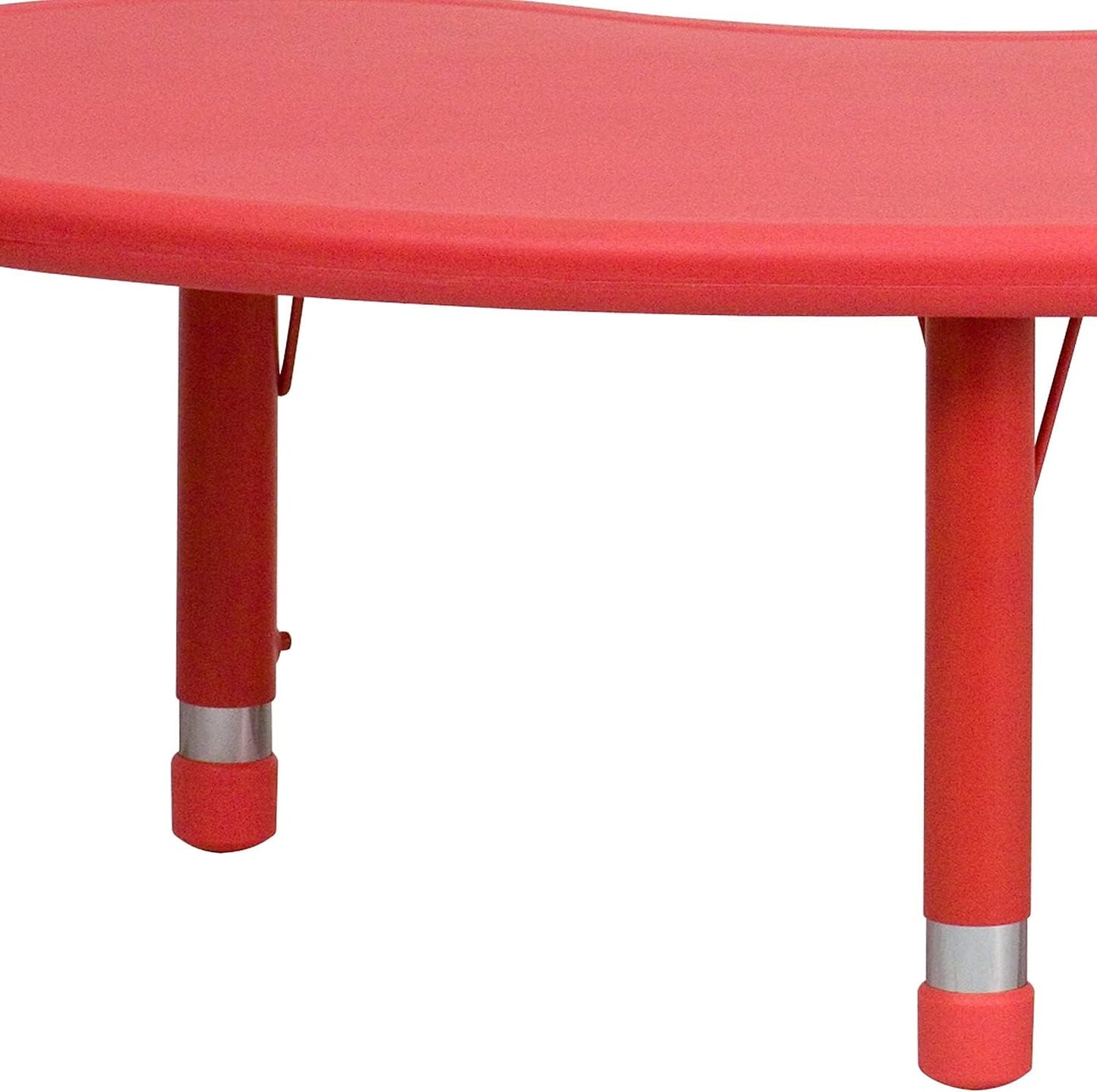 Flash Furniture 35''W x 65''L Half-Moon Blue Plastic Height Adjustable Activity Table