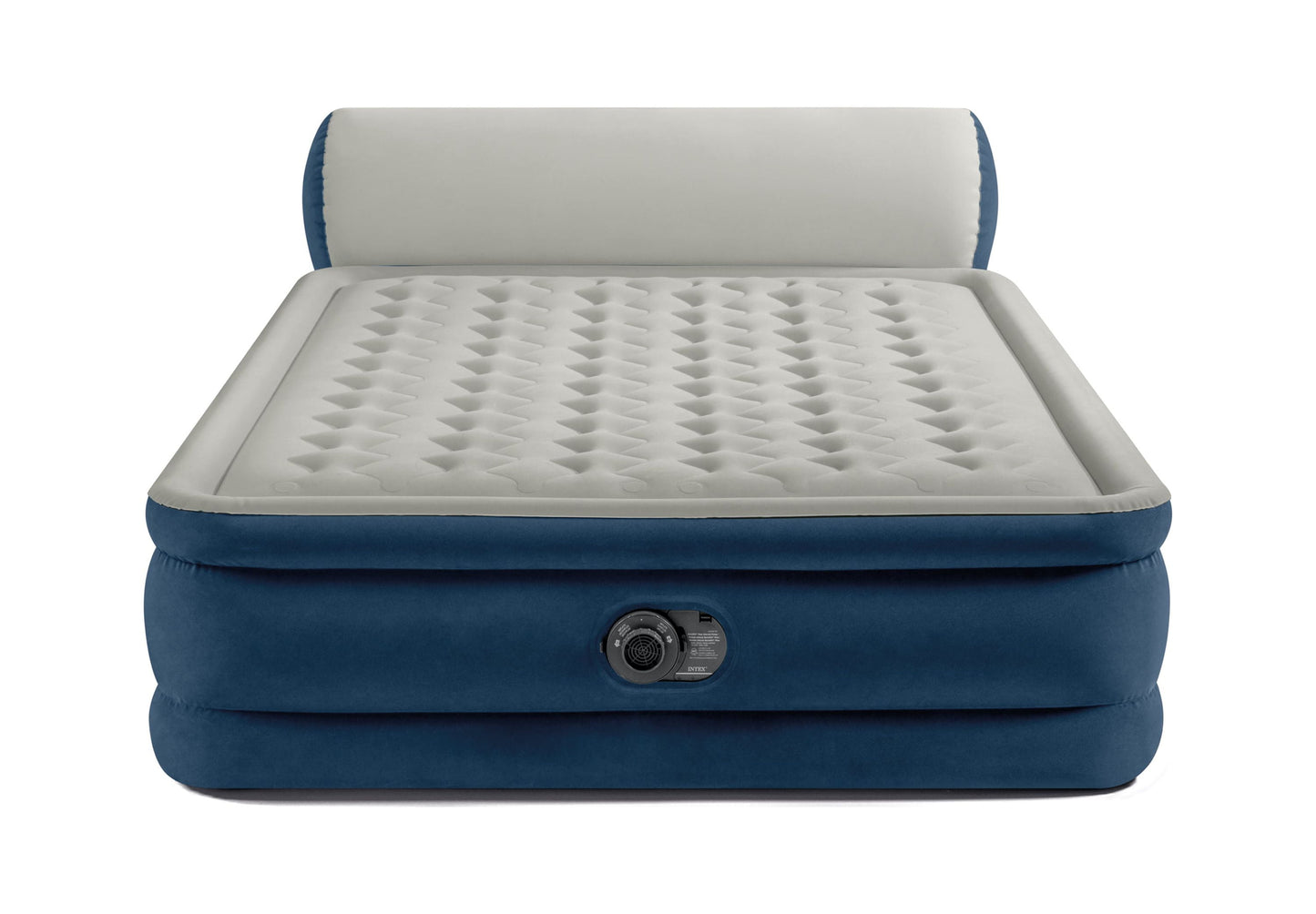 Intex Headboard 18" Queen Dura-Beam Deluxe Raised Air Bed Mattress with Built-in Pump