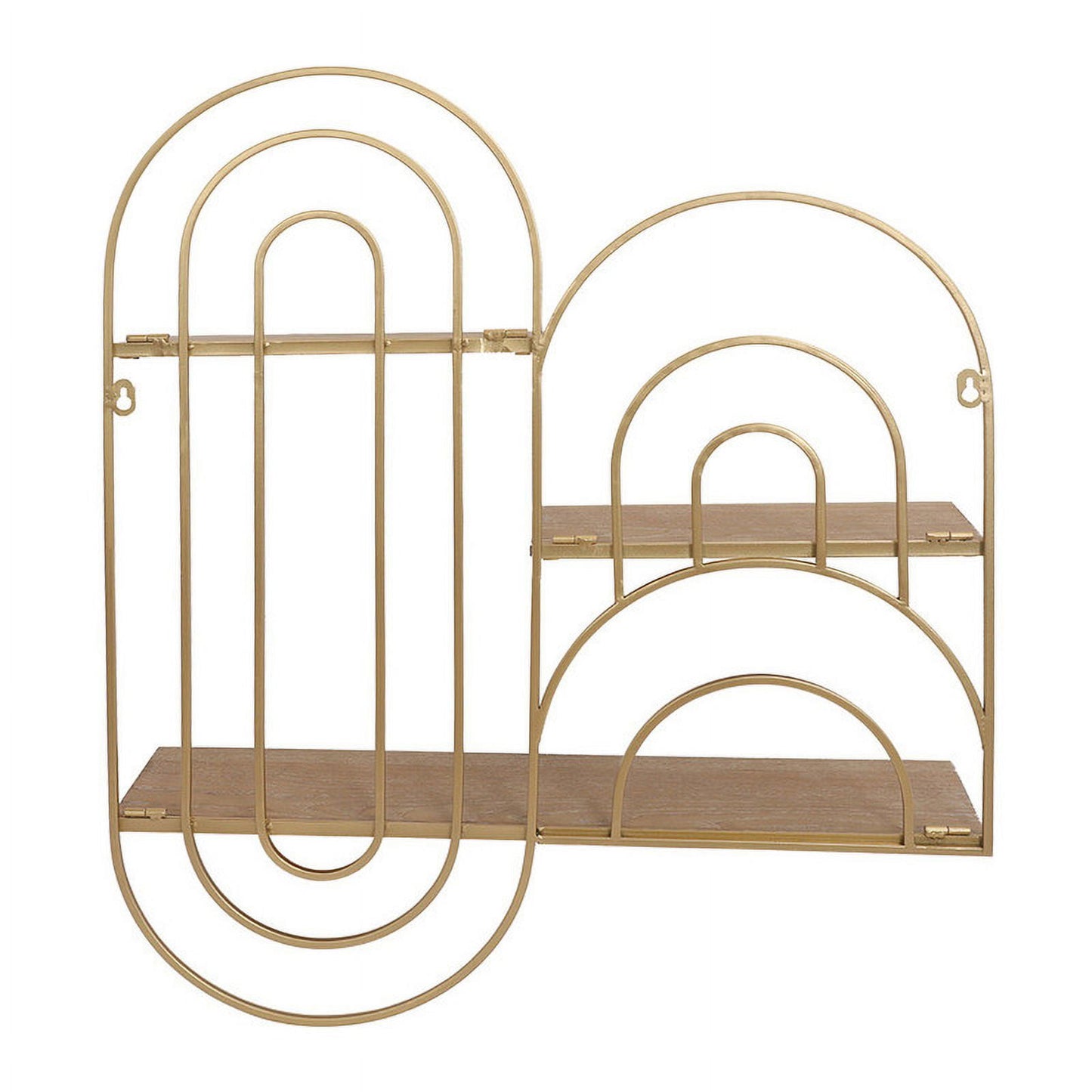 Ovella Gold Oval Metal Modern Tiered Wall Shelf