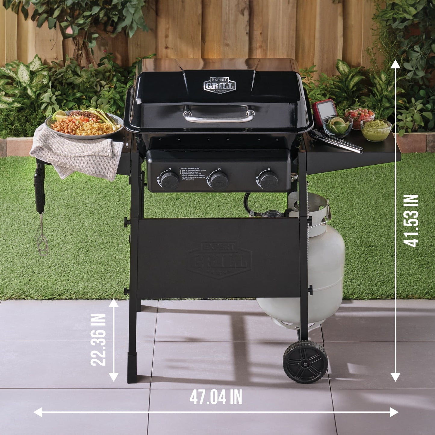 Expert Grill 3 Burner Propane Gas Grill