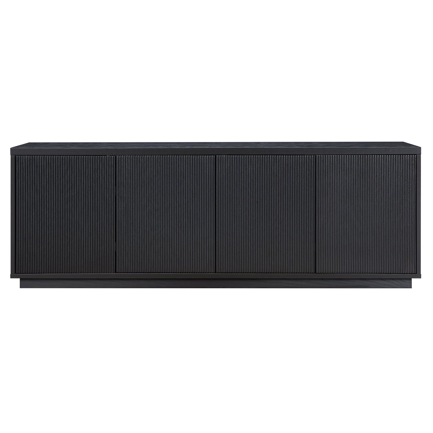 Evelyn&Zoe Hanson Rectangular TV Stand for TV's up to 75", Black Grain