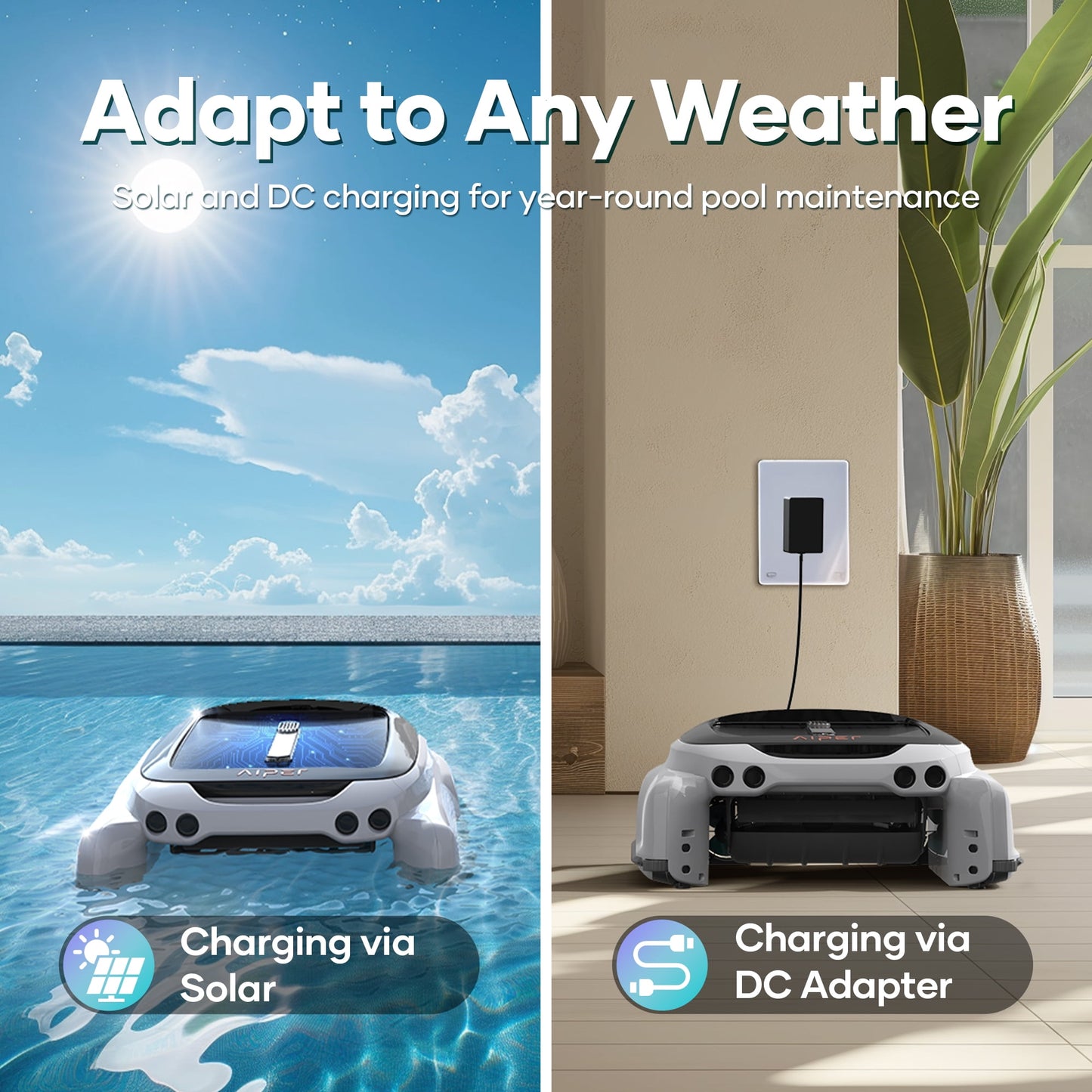Aiper Surfer M1 Automatic Pool Skimmer Robotic Surface Cleaner with App Control & Solar Powered