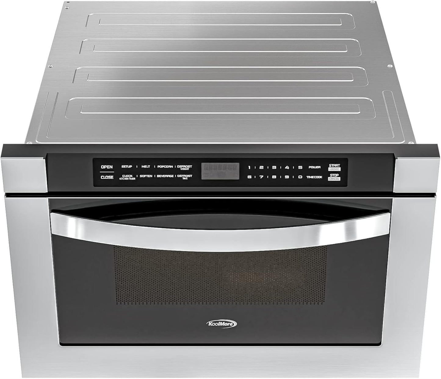Pick Up Only - KM-MD-1SS 24 Inch Stainless-Steel Microwave Drawer Capacity, 1000W Power with 10 Custom Cooking Levels, Memory, and Timer Functions, Wall-Mounted with Flat Bottom, 24 in/1.2 Cu. Ft