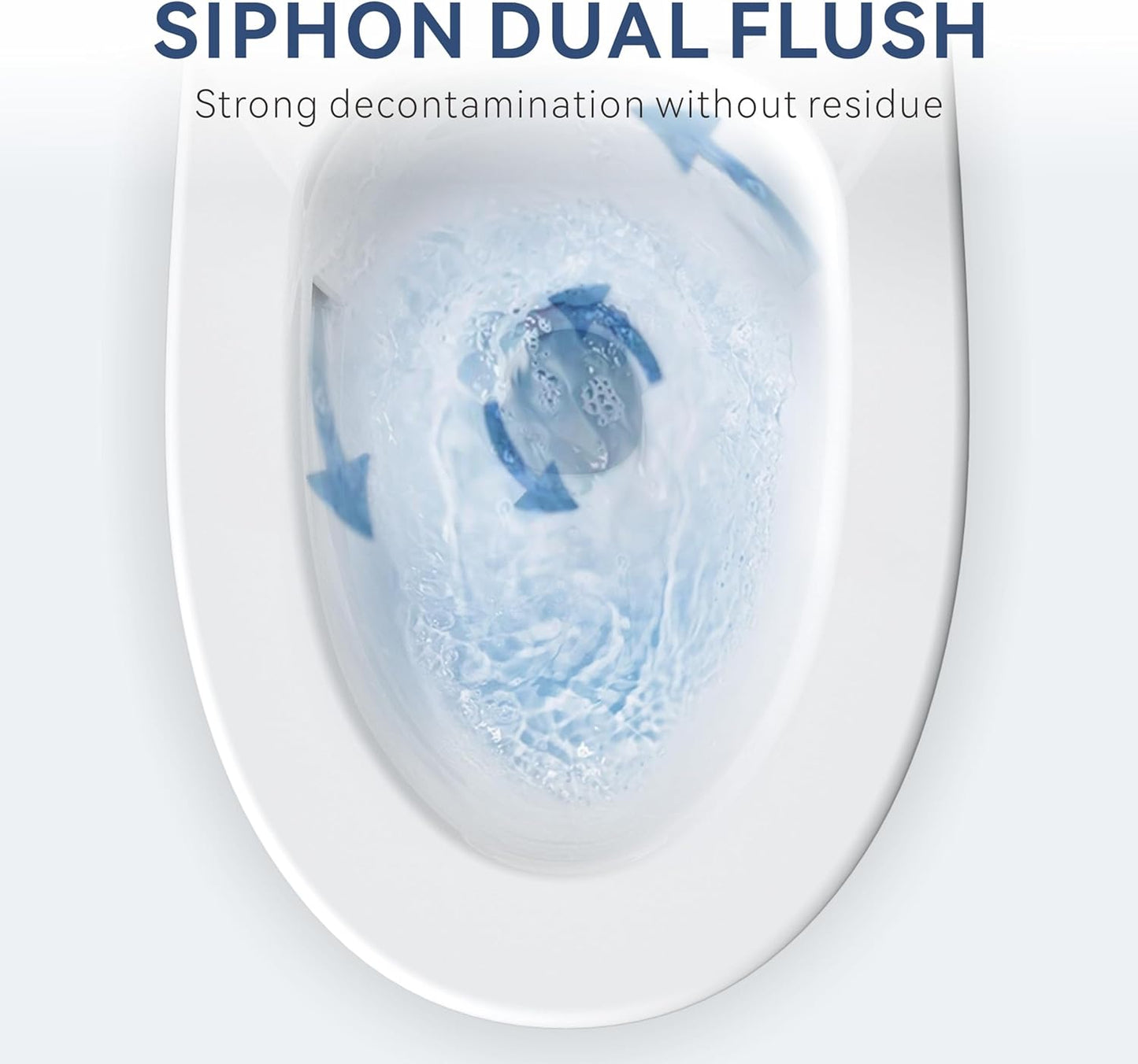 Dual Flush Elongated Standard One Piece Toilet for Bathroom Comfort Height in White