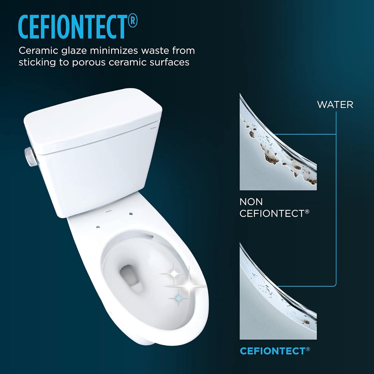 TOTO Drake Two-Piece Elongated 1.6 GPF TORNADO FLUSH Toilet with CEFIONTECT, Cotton White - CST776CSG#01