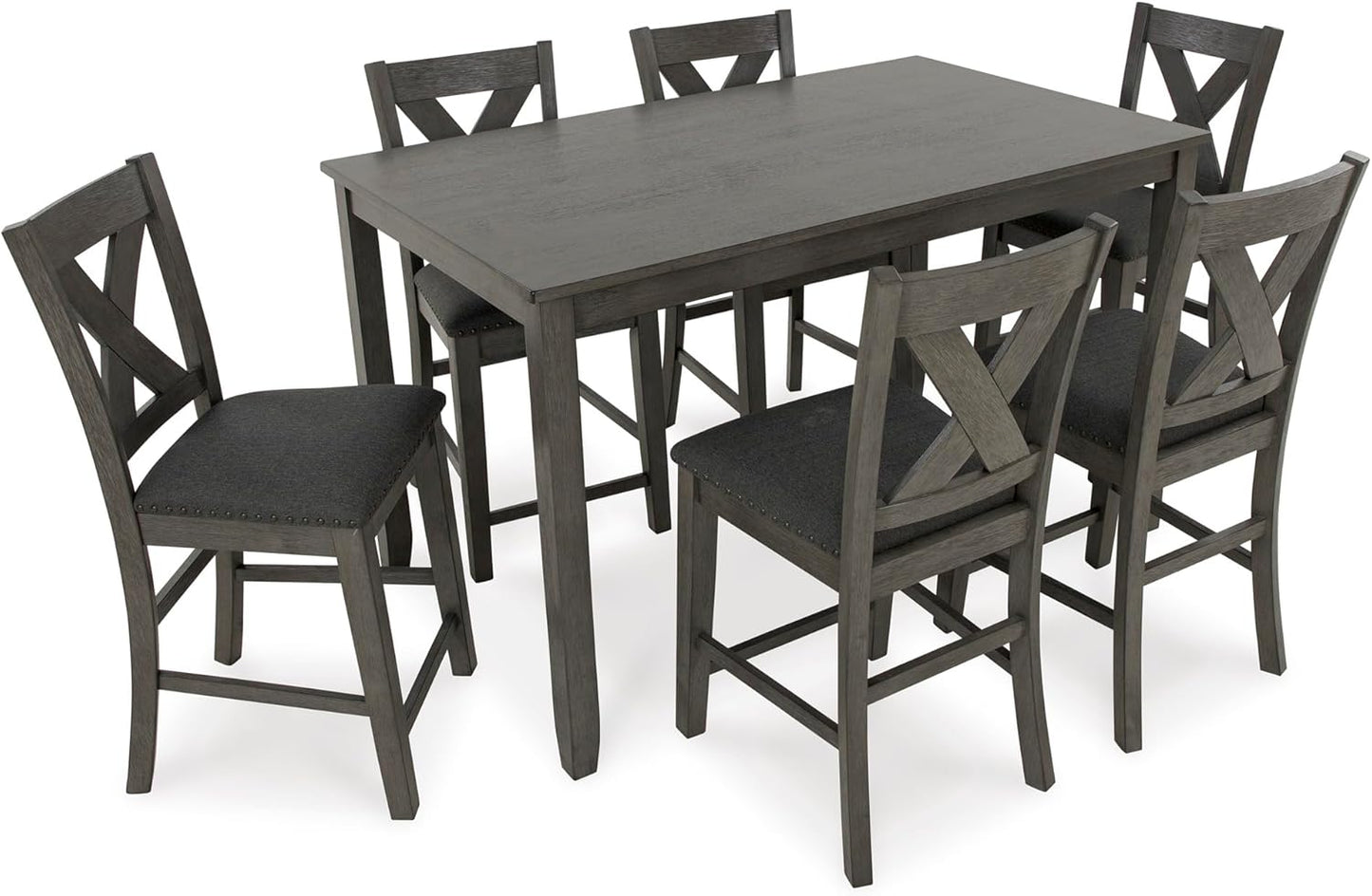 Pick Up Only-Signature Design by Ashley Caitbrook Rustic 7 Piece Dining Set, Include Table and 6 Chairs, Gray