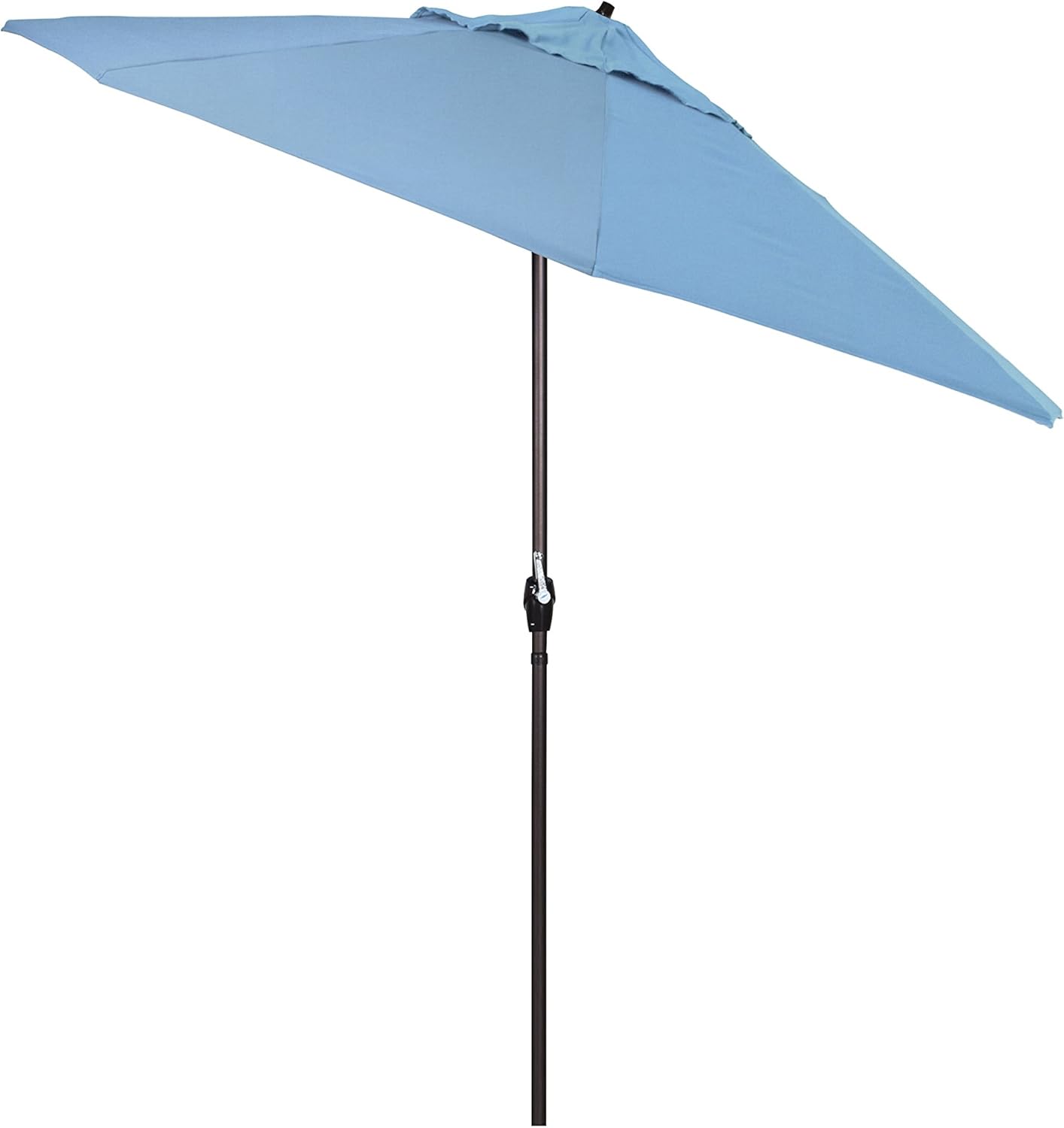 California Umbrella 7.5'' Rd Sunbrella Aluminum Patio Umbrella, Crank Lift, Auto Tilt, Bronze Pole, Air Blue