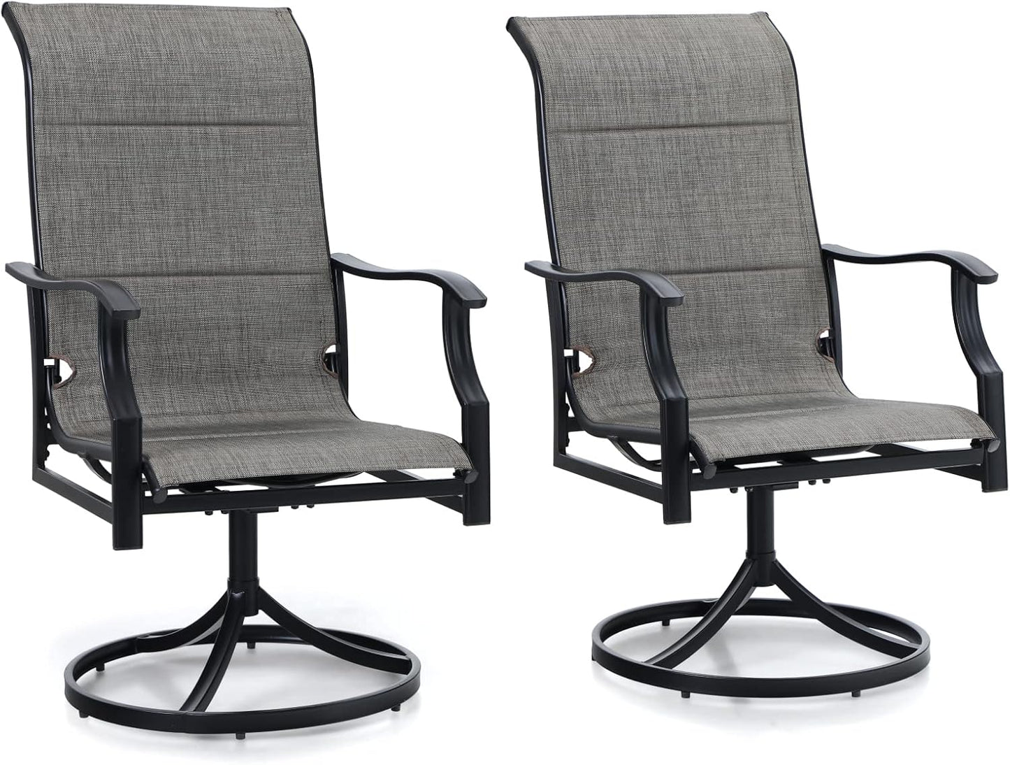 2pc Patio Swivel Rocker Chairs - Black - Captiva Designs