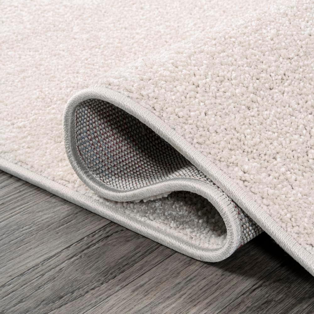 JONATHAN Y SEU100D-8 Haze Solid Low-Pile Indoor Area-Rug Casual Contemporary Solid Traditional Easy-Washing Bedroom Kitchen Living Room Non Shedding, 8 ft x 10 ft, Ivory