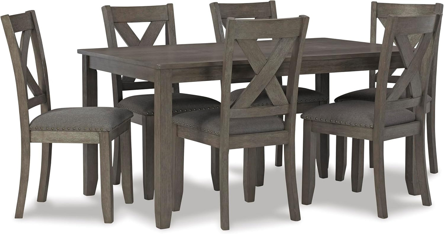 Pick Up Only-Signature Design by Ashley Caitbrook Rustic 7 Piece Dining Set, Include Table and 6 Chairs, Gray