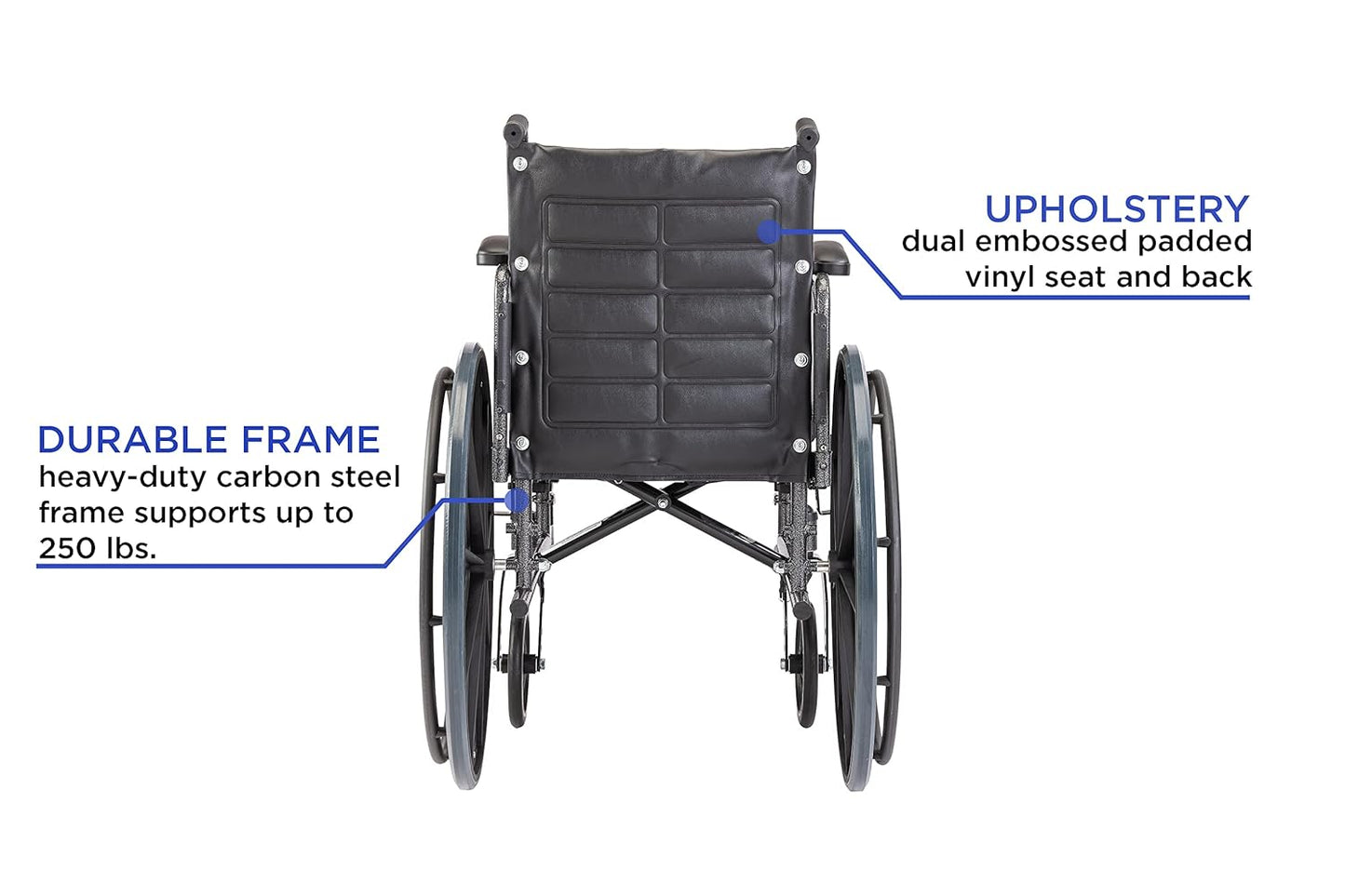 Invacare TREX20RFP Series Tracer EX2 Standard Folding Wheelchair for Adults with 20" Seat Width and Full Arms