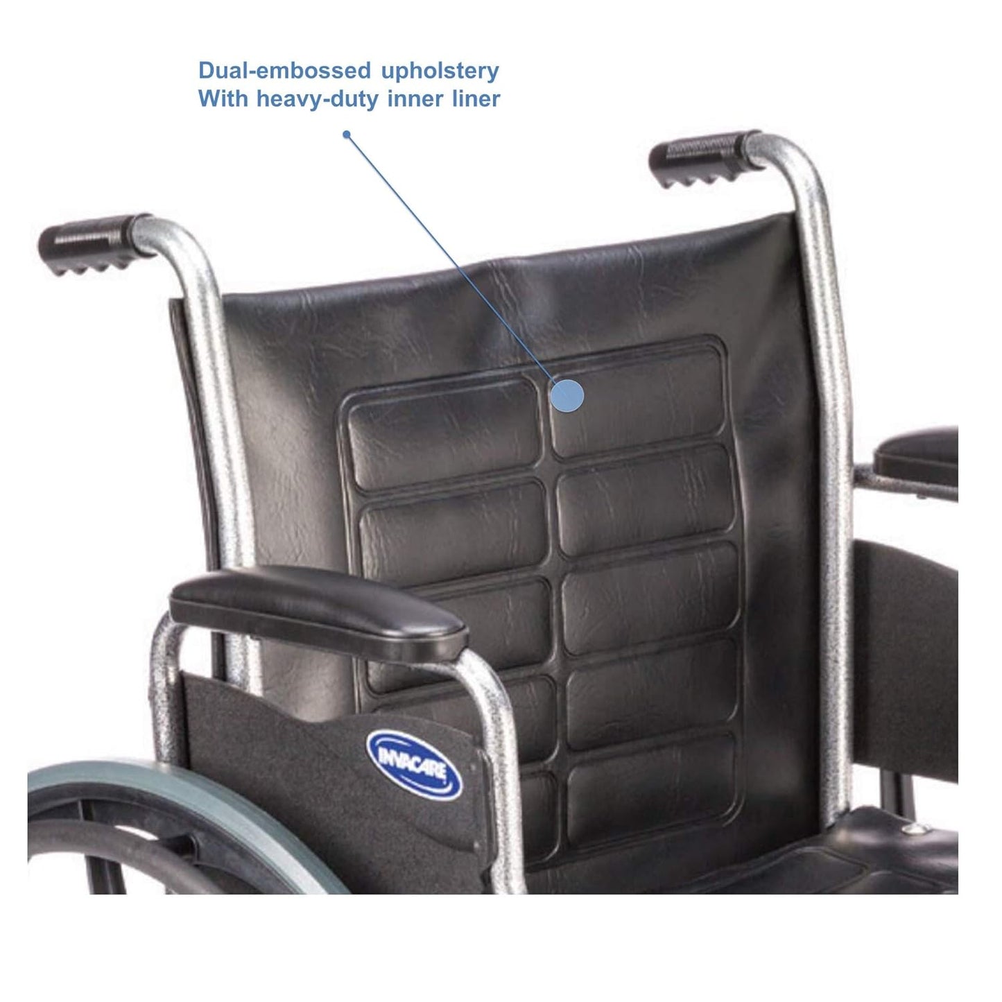 Invacare TREX20RFP Series Tracer EX2 Standard Folding Wheelchair for Adults with 20" Seat Width and Full Arms