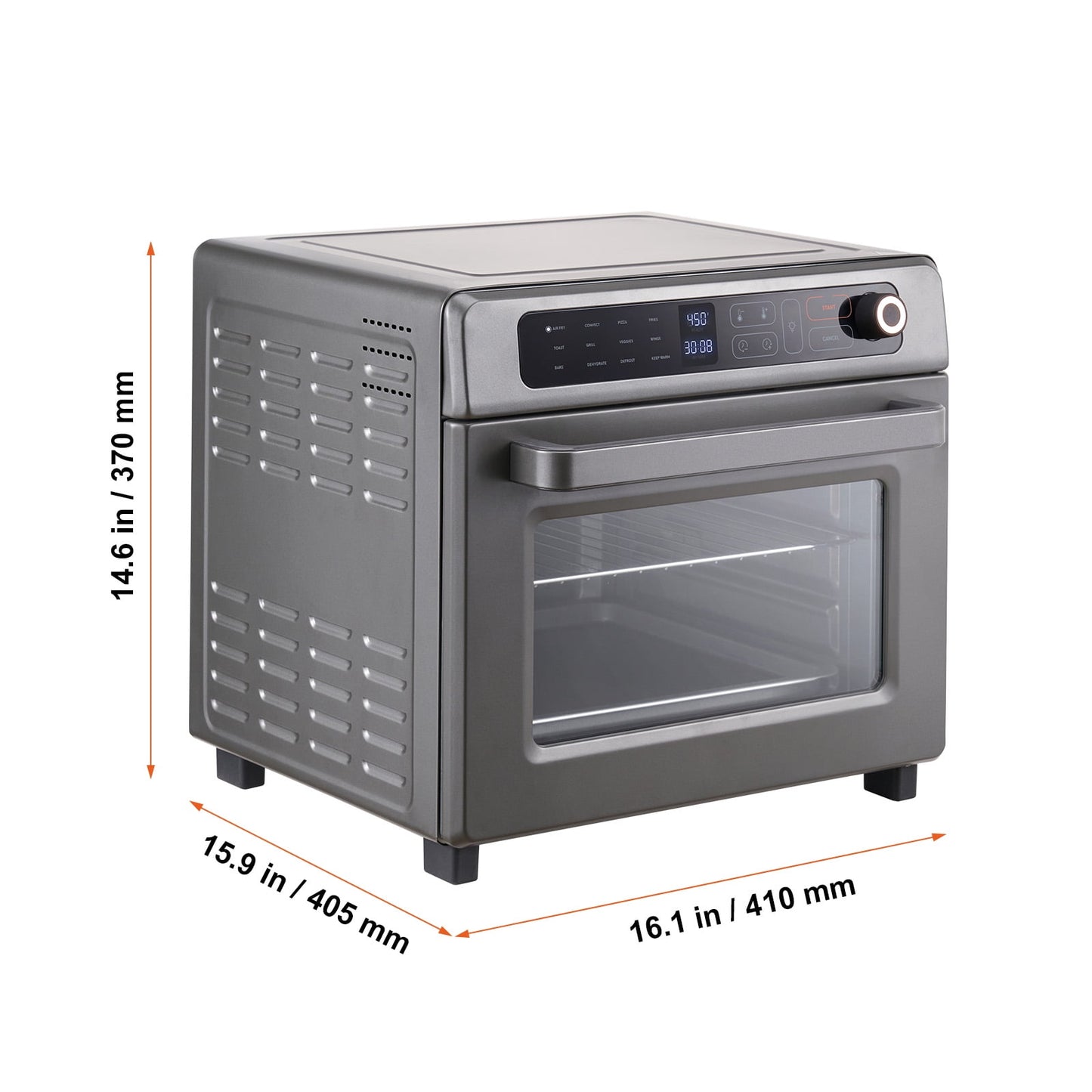 KFFKFF 12-IN-1 1700W Air Fryer Toaster Oven 25L Stainless Steel Convection Oven