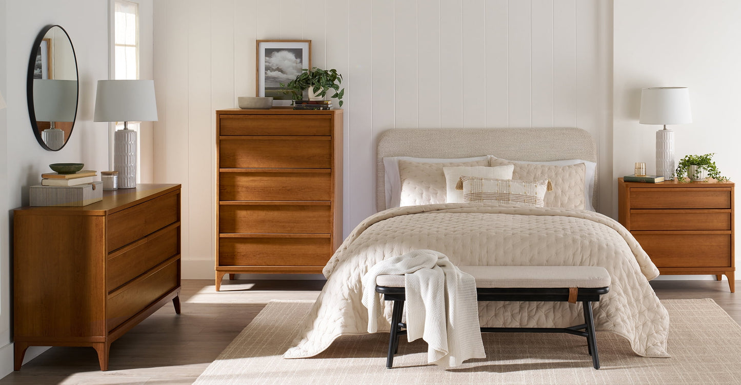 Better Homes & Gardens Greyson 3-Drawer Nightstand with USB, Acorn Finish