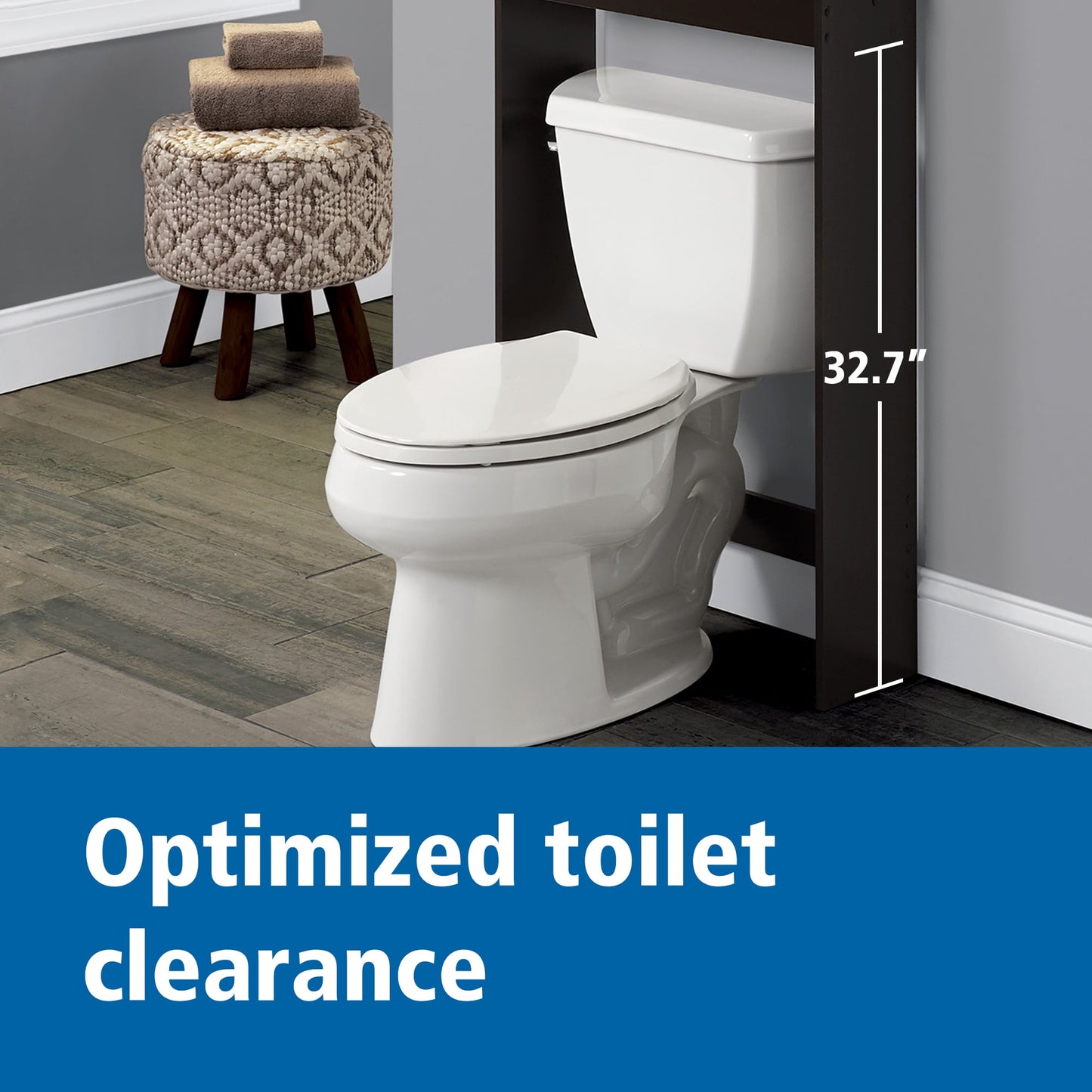 Mainstays Over-The-Toilet Bathroom Space Saver Storage Cabinet, 3 Shelves, Espresso