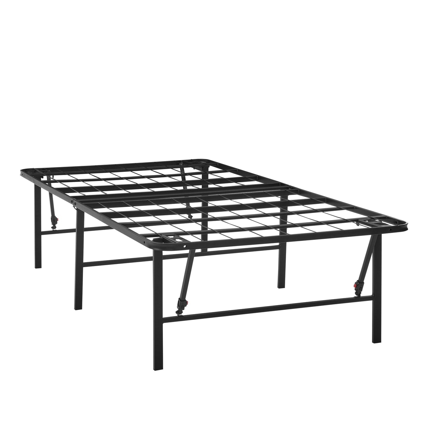 Mainstays Twin 18" High Profile Foldable Steel Platform Bed Frame with Storage Space Under Frame, No Box Spring Required, Black