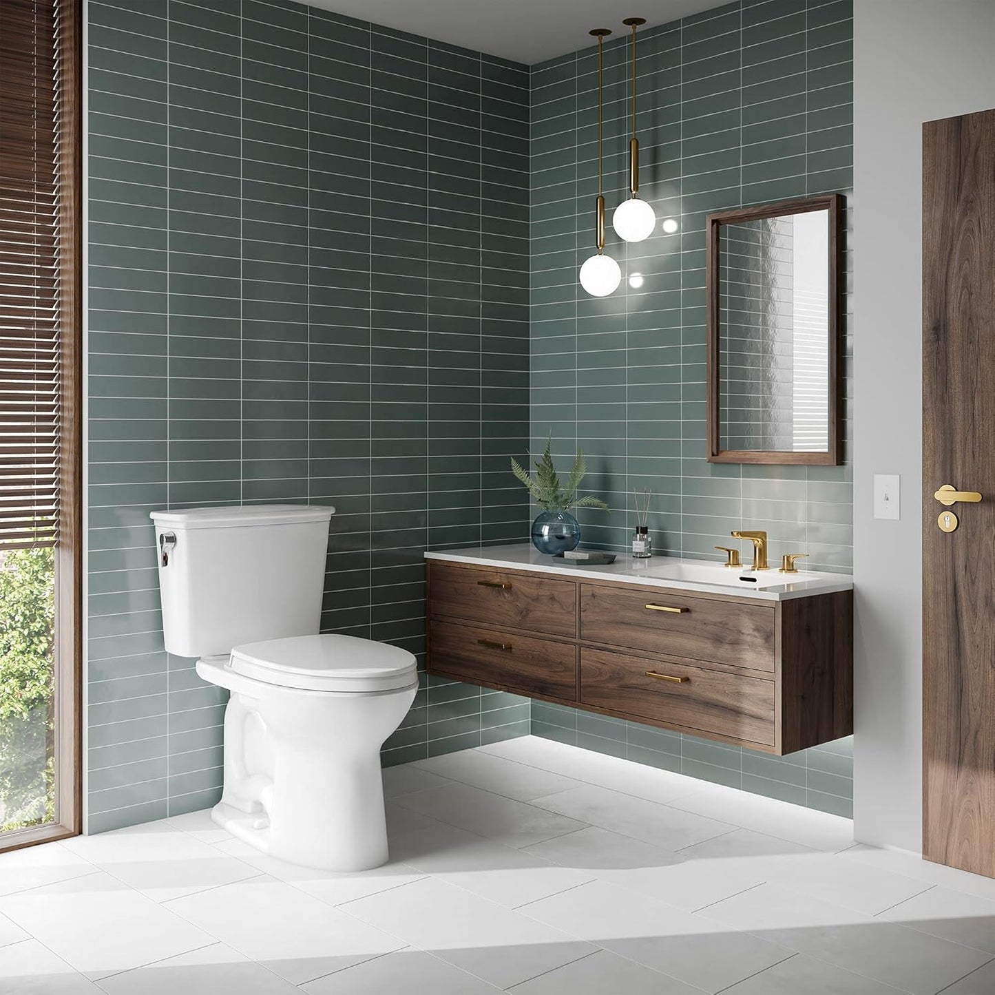 TOTO Drake Transitional Two-Piece Elongated 1.28 GPF TORNADO FLUSH Toilet with CEFIONTECT, Cotton White - CST786CEG#01