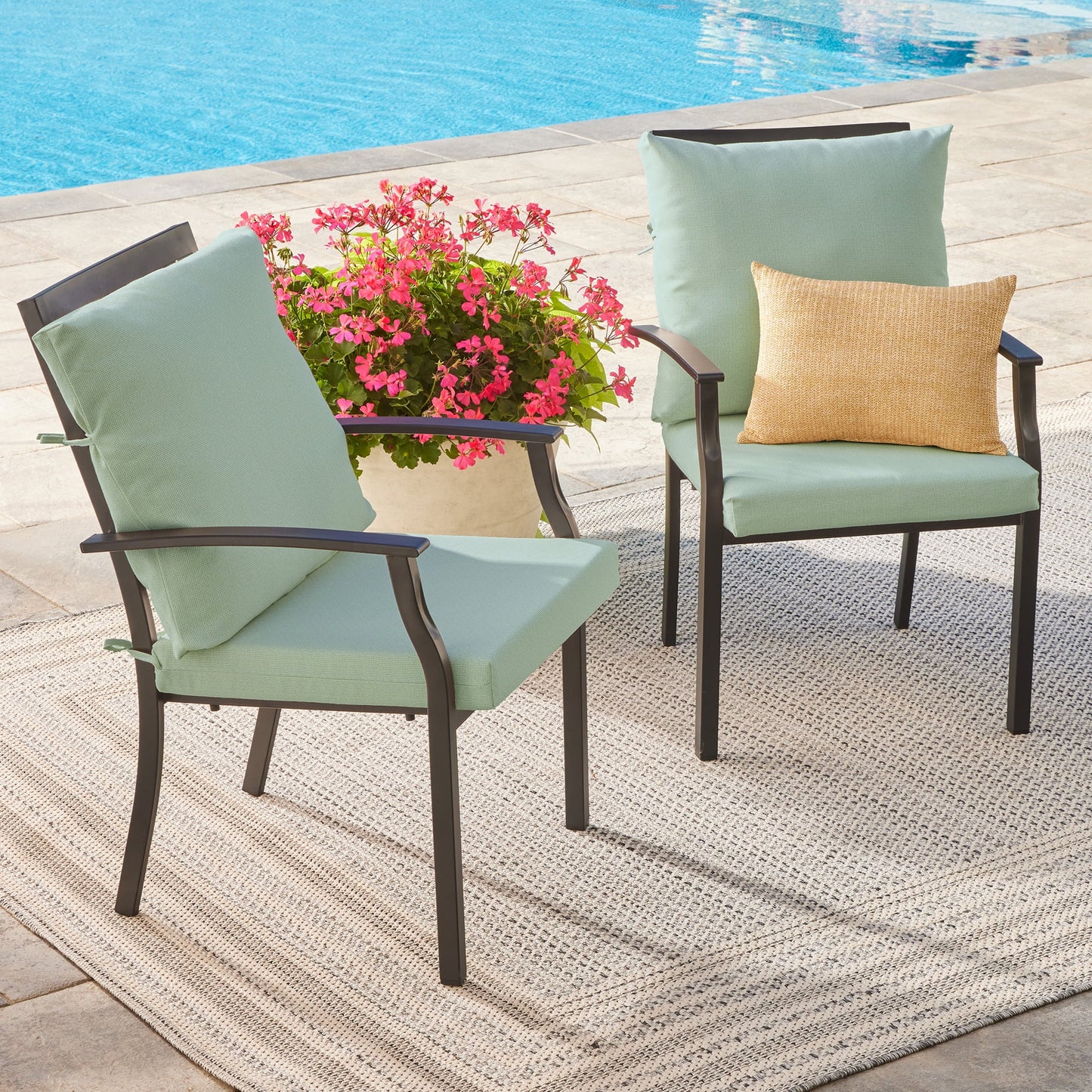 Better Homes & Gardens 20" x 20" Premium Green Outdoor Dining Chair Cushion