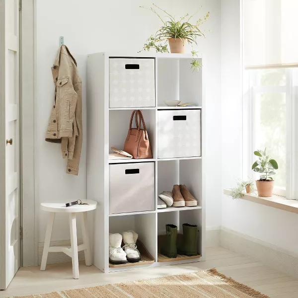 8 Cube Organizer White - Brightroom: Decorative Bookshelf, Cubby Storage, MDF & Particle Board, 13" Compatible