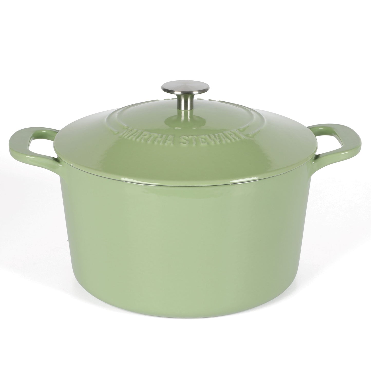 Martha Stewart Everyday Eastwick 7qt Enamel Cast Iron Dutch Oven, Sage