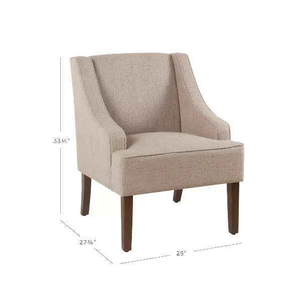 Classic Solid Swoop Arm Accent Chair - Homepop