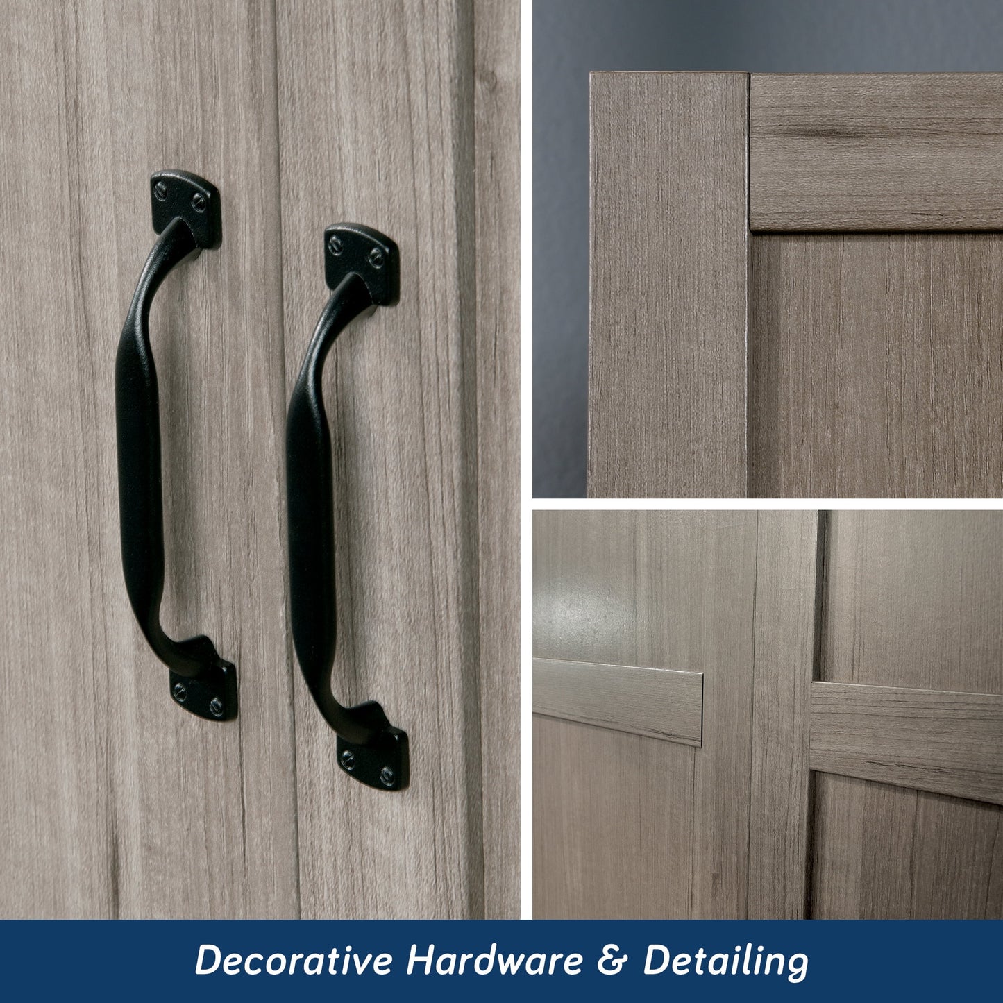 Sauder Wardrobe/Storage Cabinet, Silver Sycamore Finish