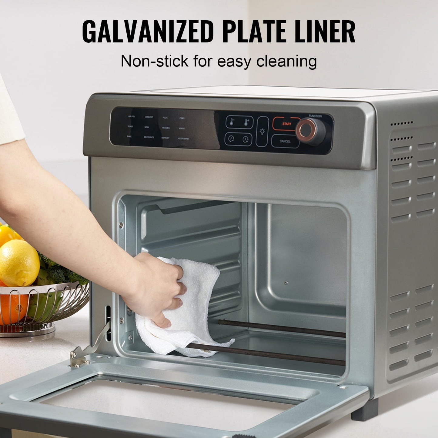 KFFKFF 12-IN-1 1700W Air Fryer Toaster Oven 25L Stainless Steel Convection Oven