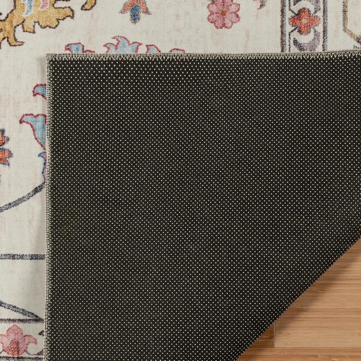 Gertmenian Indoor Boho Area Rug - 8x10 Large, Non Slip, Super Strong, Ideal for High Traffic Areas in Bedroom, Living Room, Kitchen - Cullen, Cream/Multi, 28548