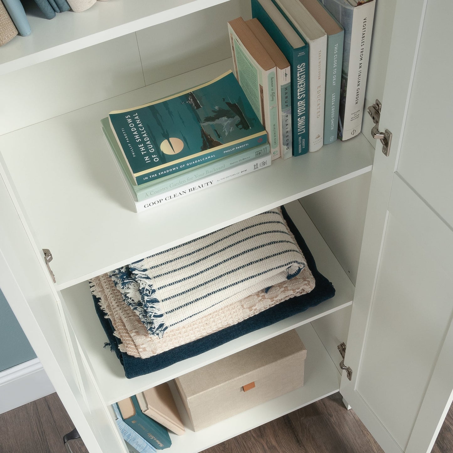 Sauder Two-Door Storage Cabinet, White Finish