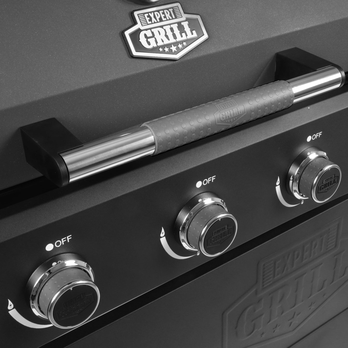 Expert Grill 5 Burner Combination Propane Gas Grill and Propane Griddle, Black, New