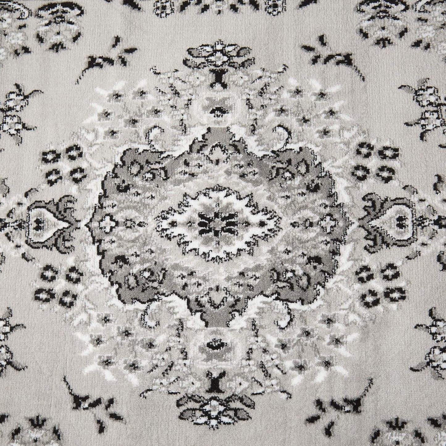 Home Dynamix Premium Sakarya Traditional Medallion Border Area Rug, Gray, 7'8"x10'7" Rectangle